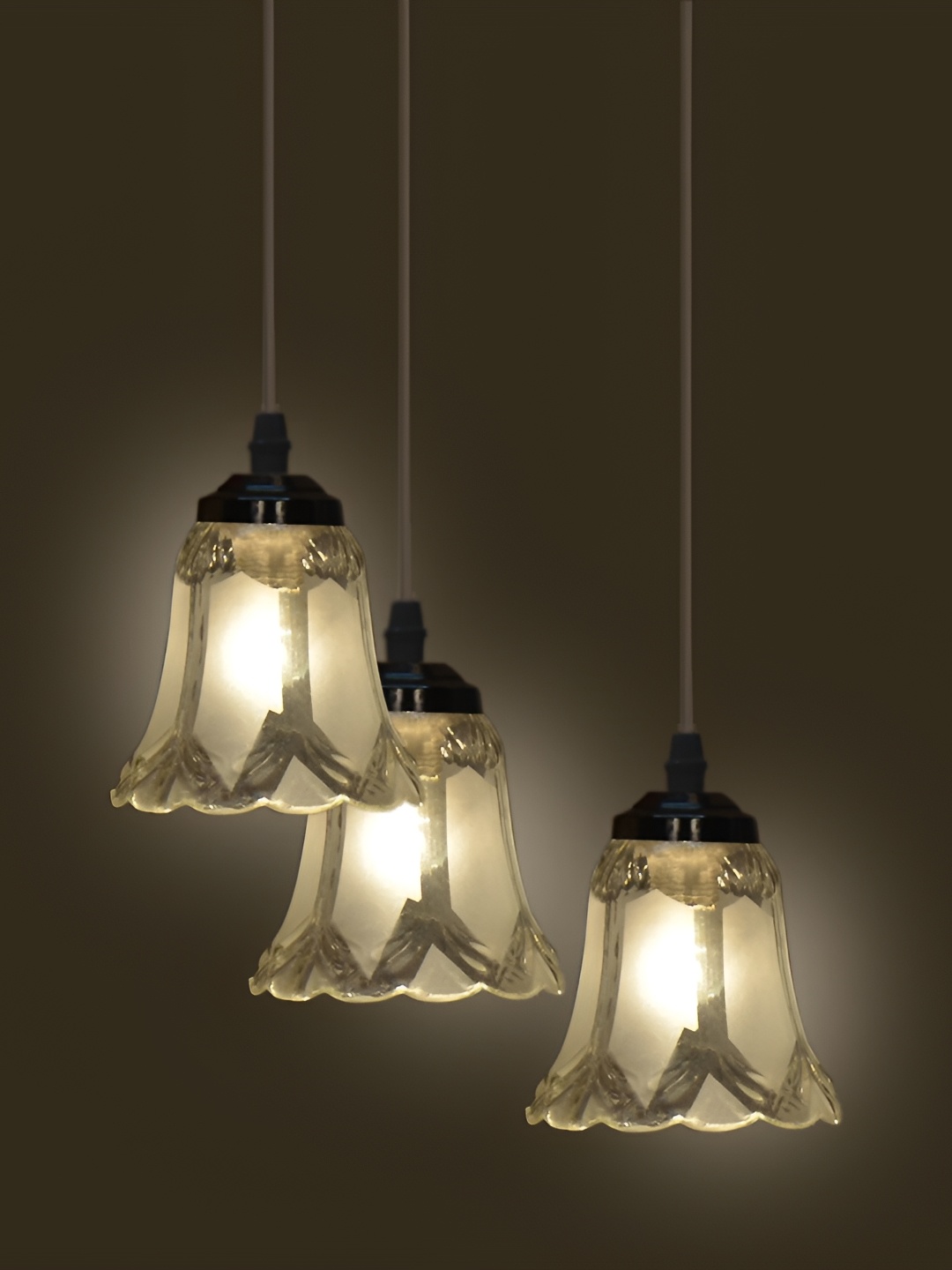 

Afast White Textured Bell Shaped Glass Ceiling Lamp
