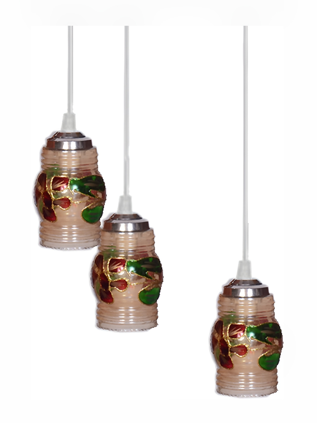

Afast Brown & Red Printed Abstract Shaped Glass Ceiling Lamp