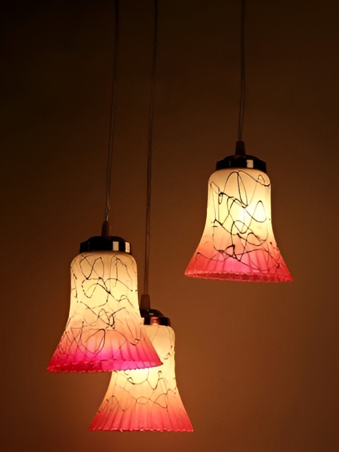 

Afast White & Pink Bell Shaped Glass Ceiling Lamp
