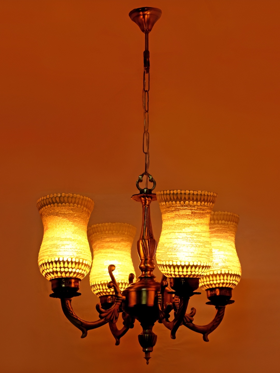 

Afast Yellow Textured Glass Ceiling Lamp