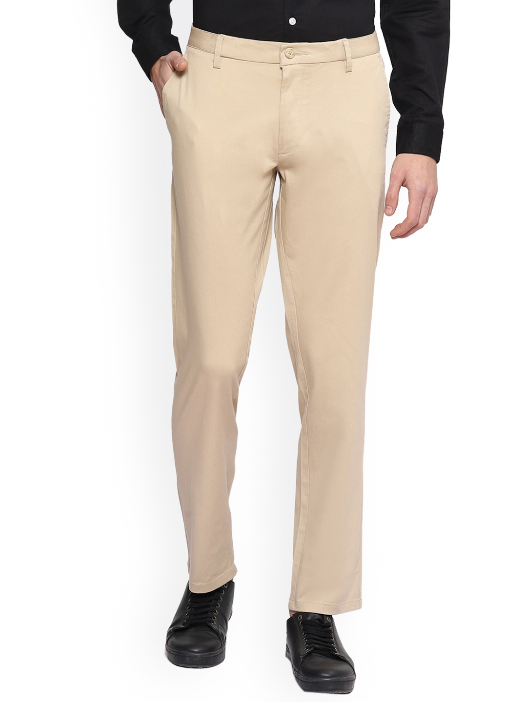 

2Bme Men Regular Fit Cotton Trousers, Beige