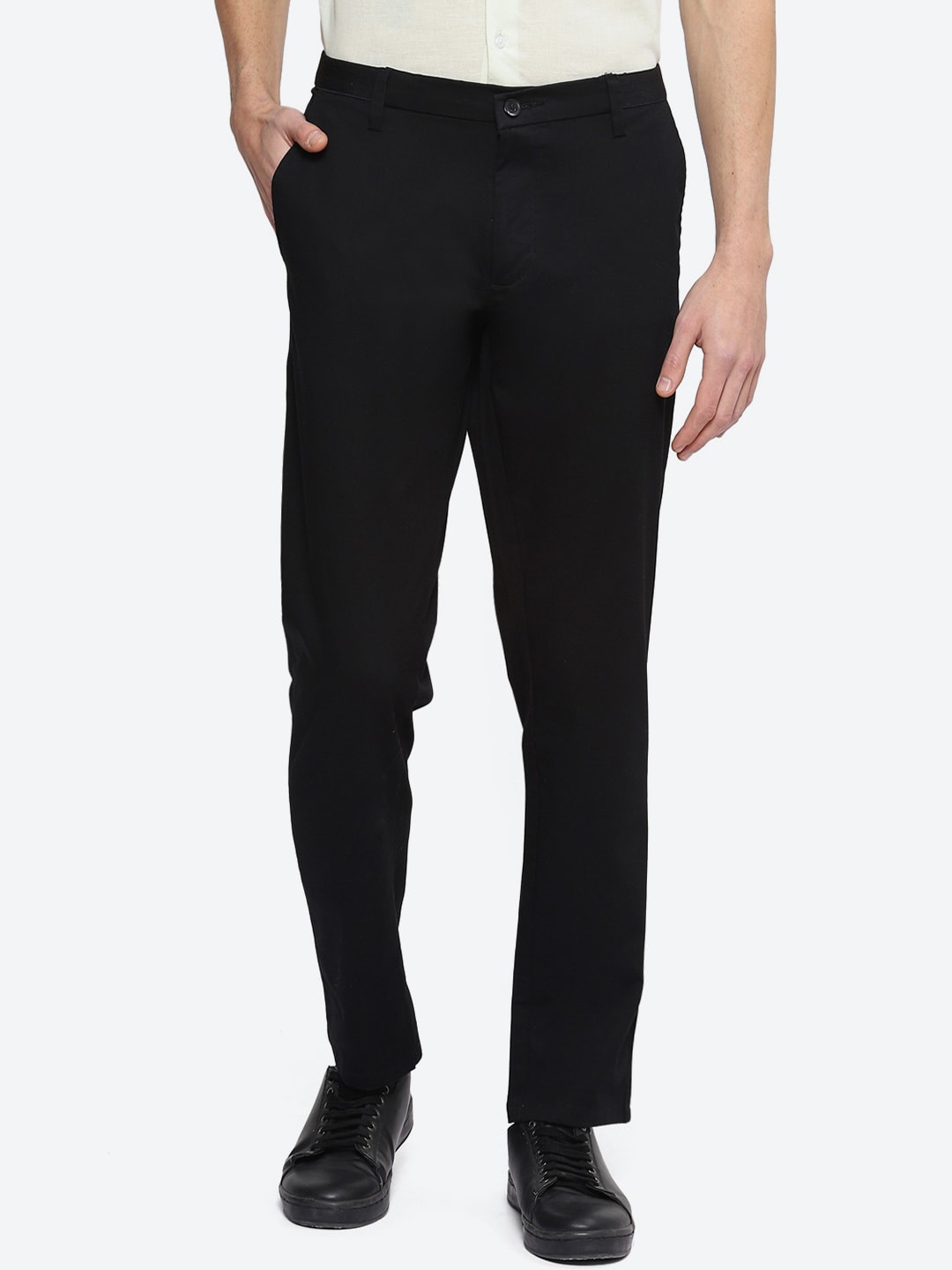 

2Bme Men Regular Fit Cotton Trousers, Black