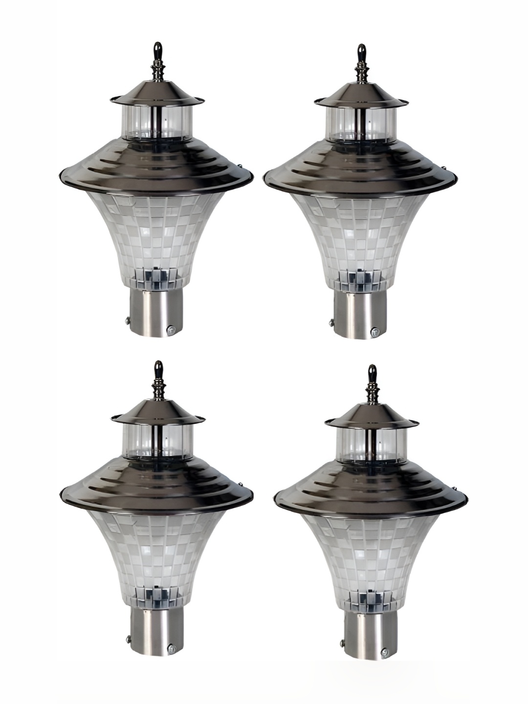 

Afast 4 Pieces Black & White Textured Metal Outdoor Lamps