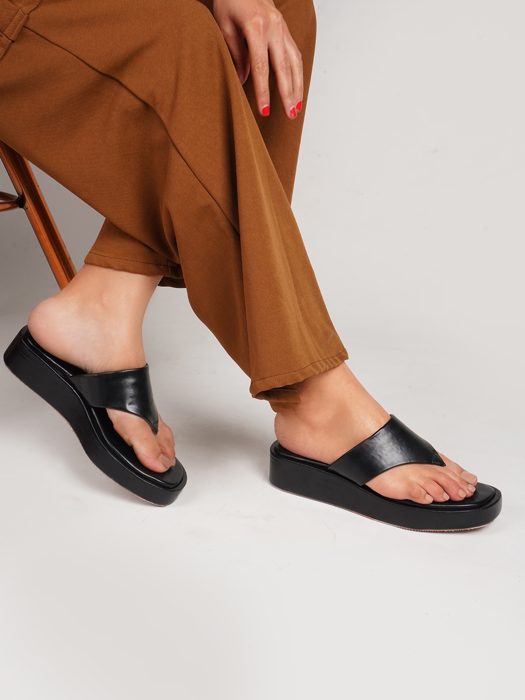 

JM Looks Sandals Comfort Heels, Black