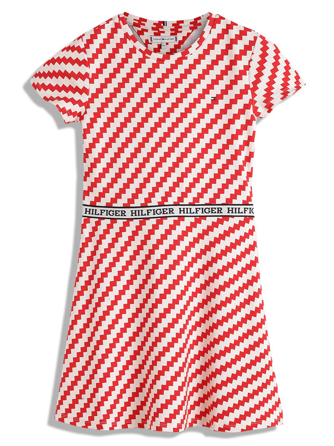 

Tommy Hilfiger Striped Fit & Flare Dress, Beige