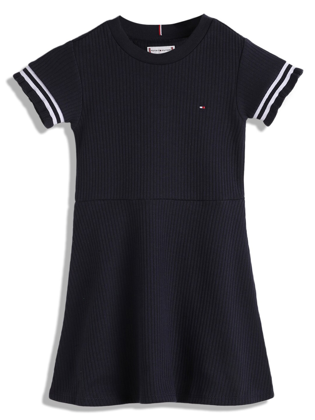 

Tommy Hilfiger Round Neck Cotton A-Line Dress, Blue