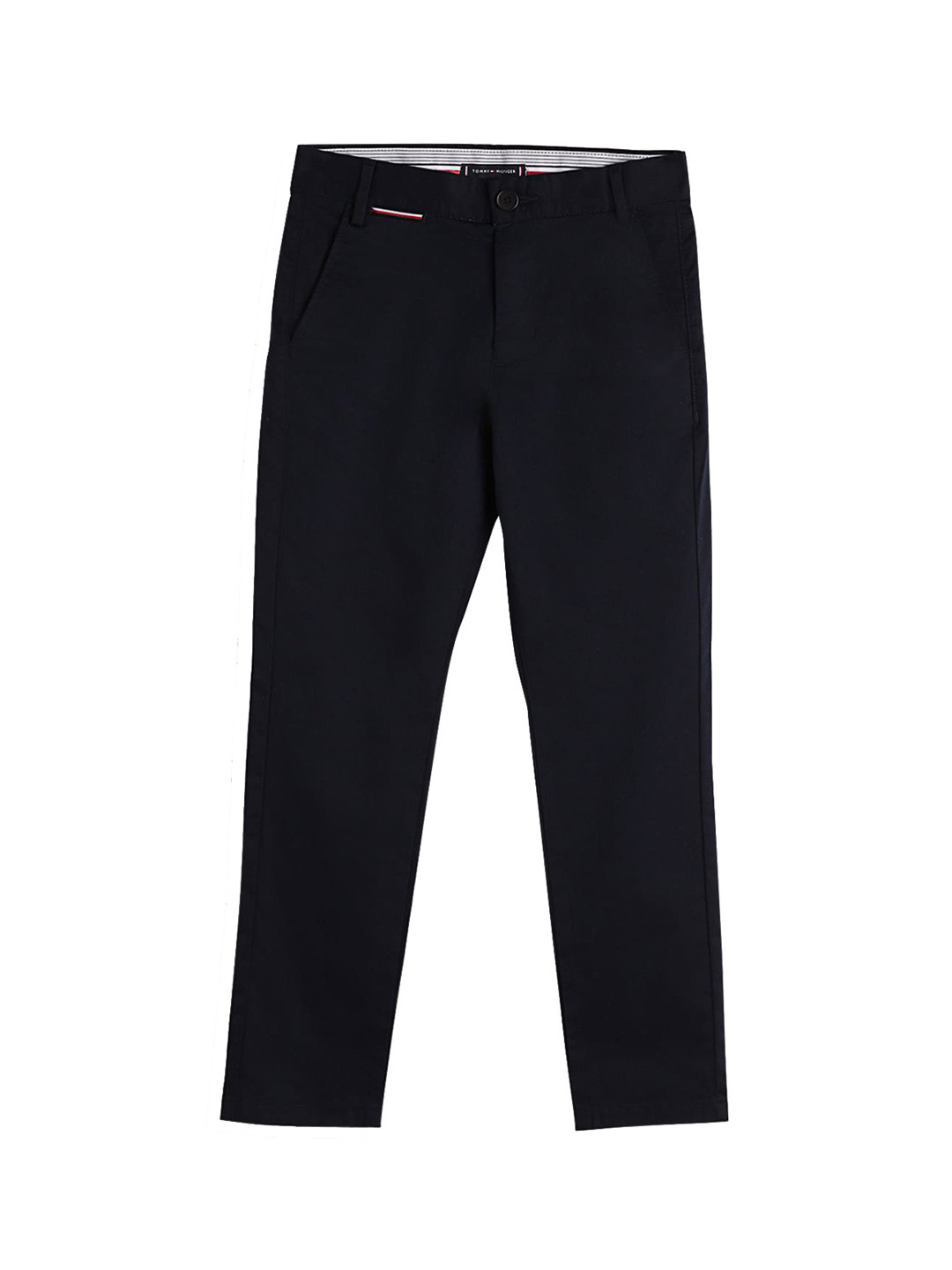 

Tommy Hilfiger Boys Mid-Rise Cotton Chinos, Navy blue