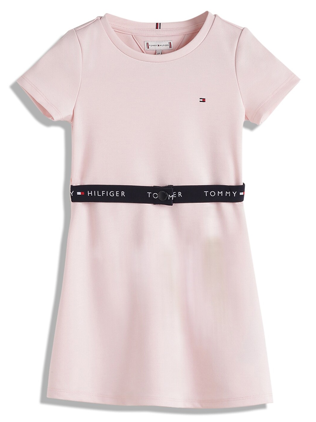 

Tommy Hilfiger Girls Round Neck A-Line Dress, Pink
