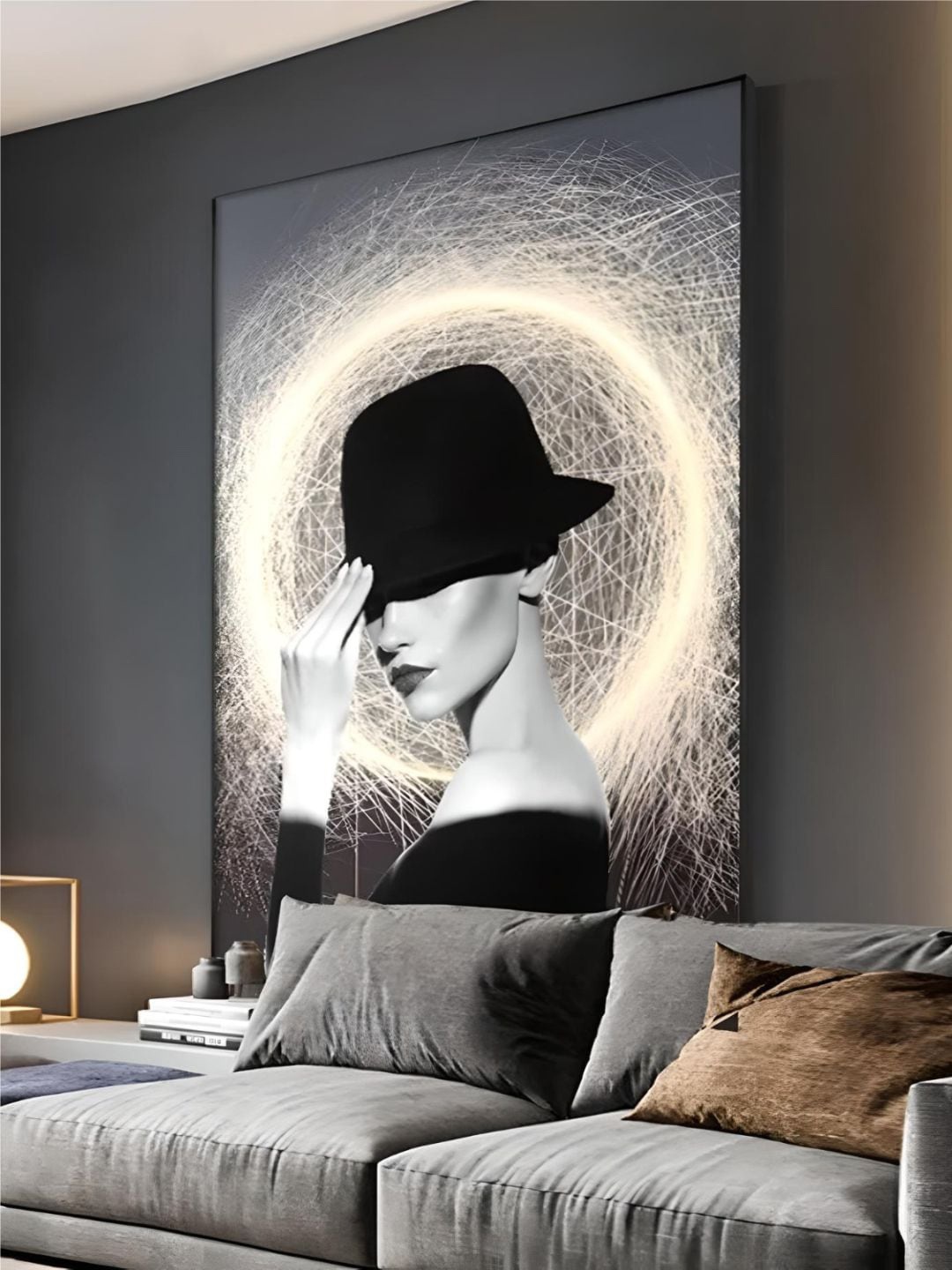 

THE HANDMADE FLAIR Black & White Aesthetics Wooden Painting Wall Arts