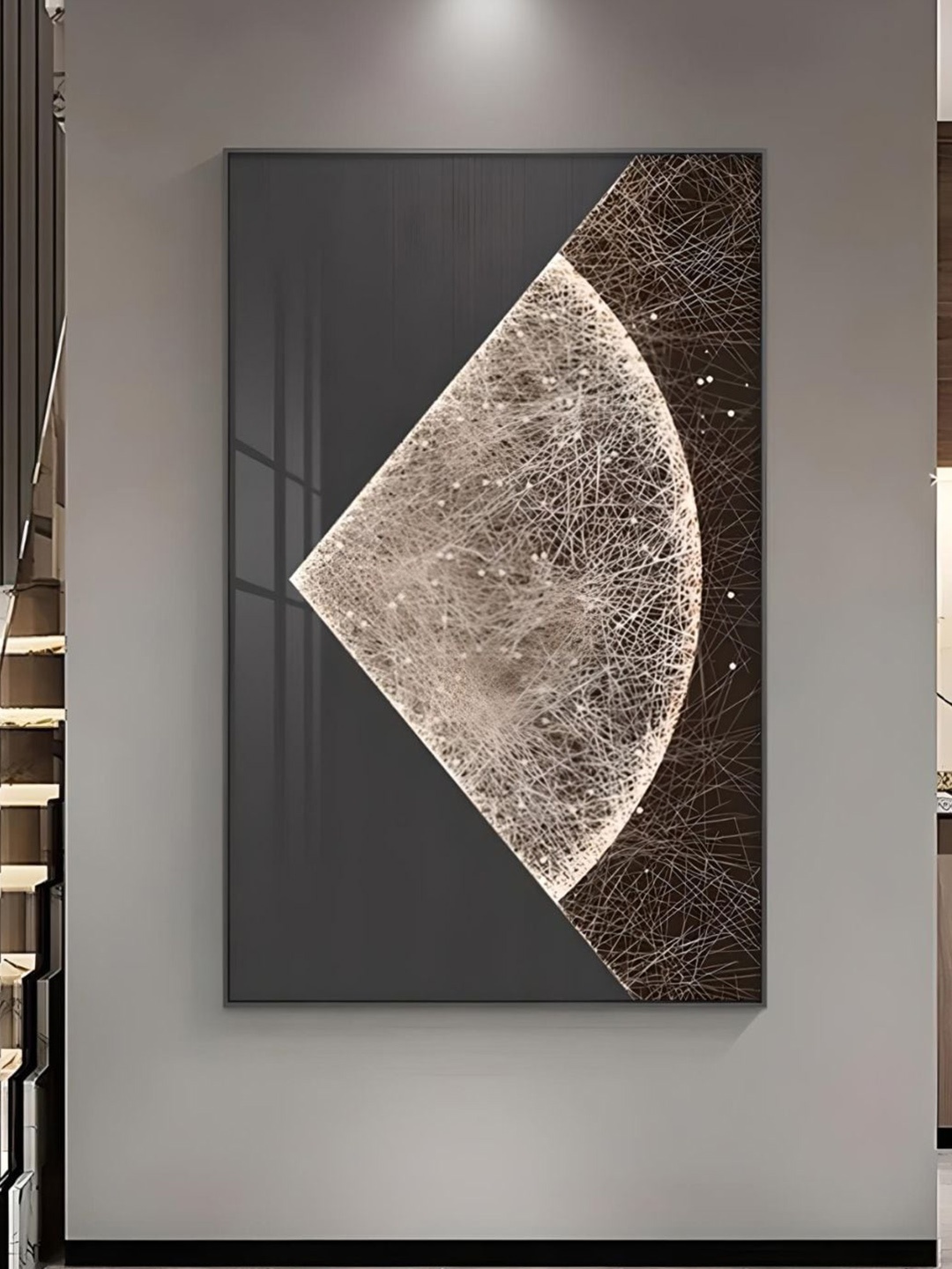 

THE HANDMADE FLAIR Grey & Black Modern Aesthetics Sun Moon Wall Art