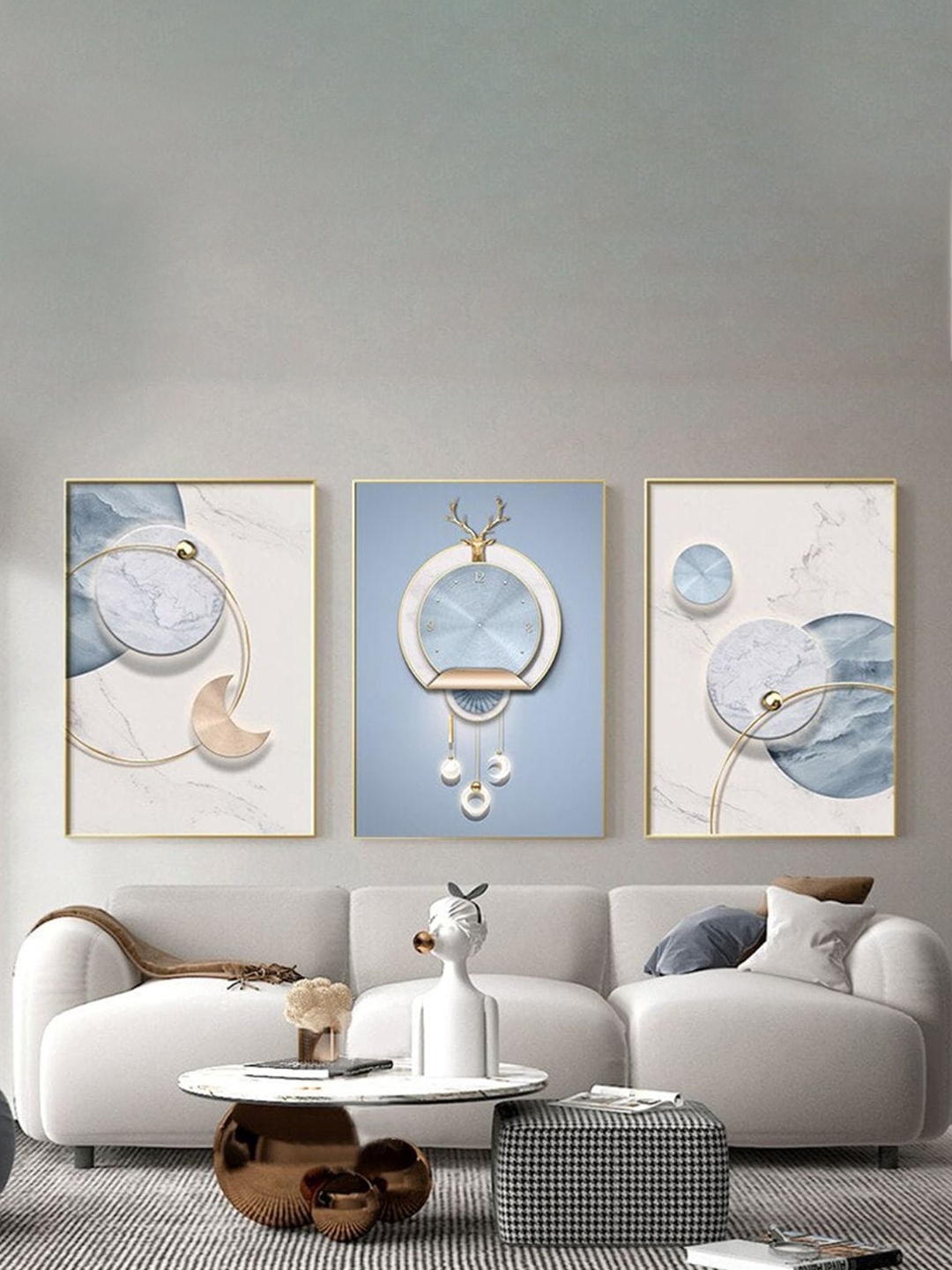 

THE HANDMADE FLAIR 3 Piece Wood Abstract Wall Art, Multi
