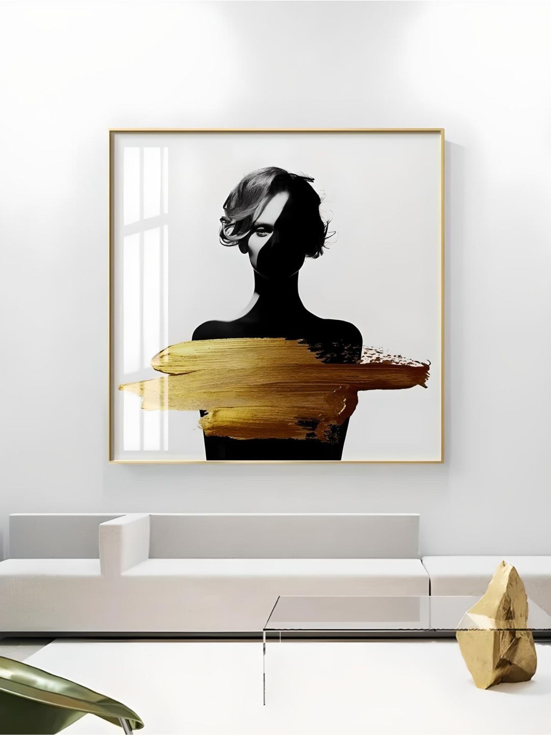 

THE HANDMADE FLAIR Gold-Toned Abstract Wooden Wall Art