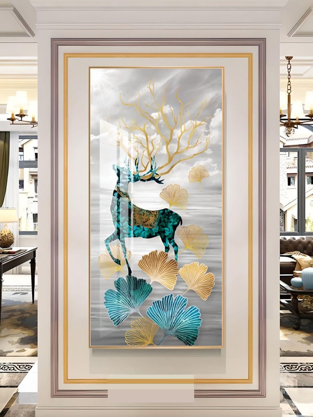 

THE HANDMADE FLAIR Brown & Blue Abstract Wooden Wall Art