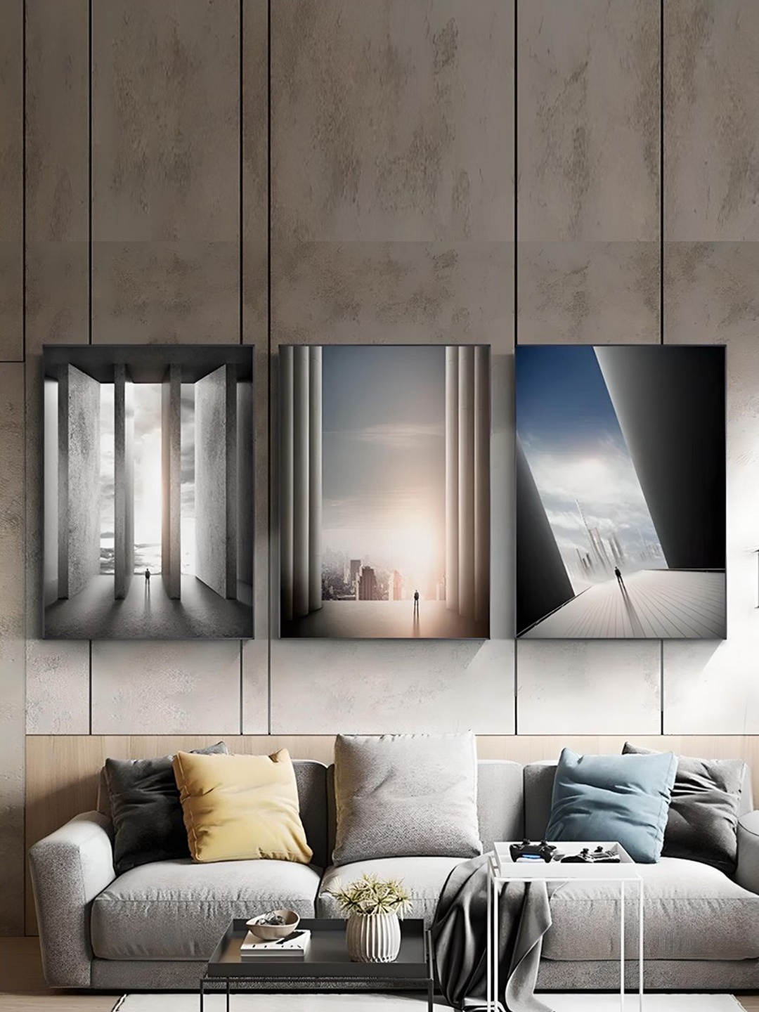 

THE HANDMADE FLAIR 3 Piece Wood Wall Art, Multi