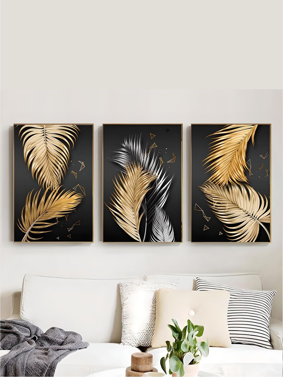 

THE HANDMADE FLAIR 3 Piece Wood Floral Wall Art, Multi