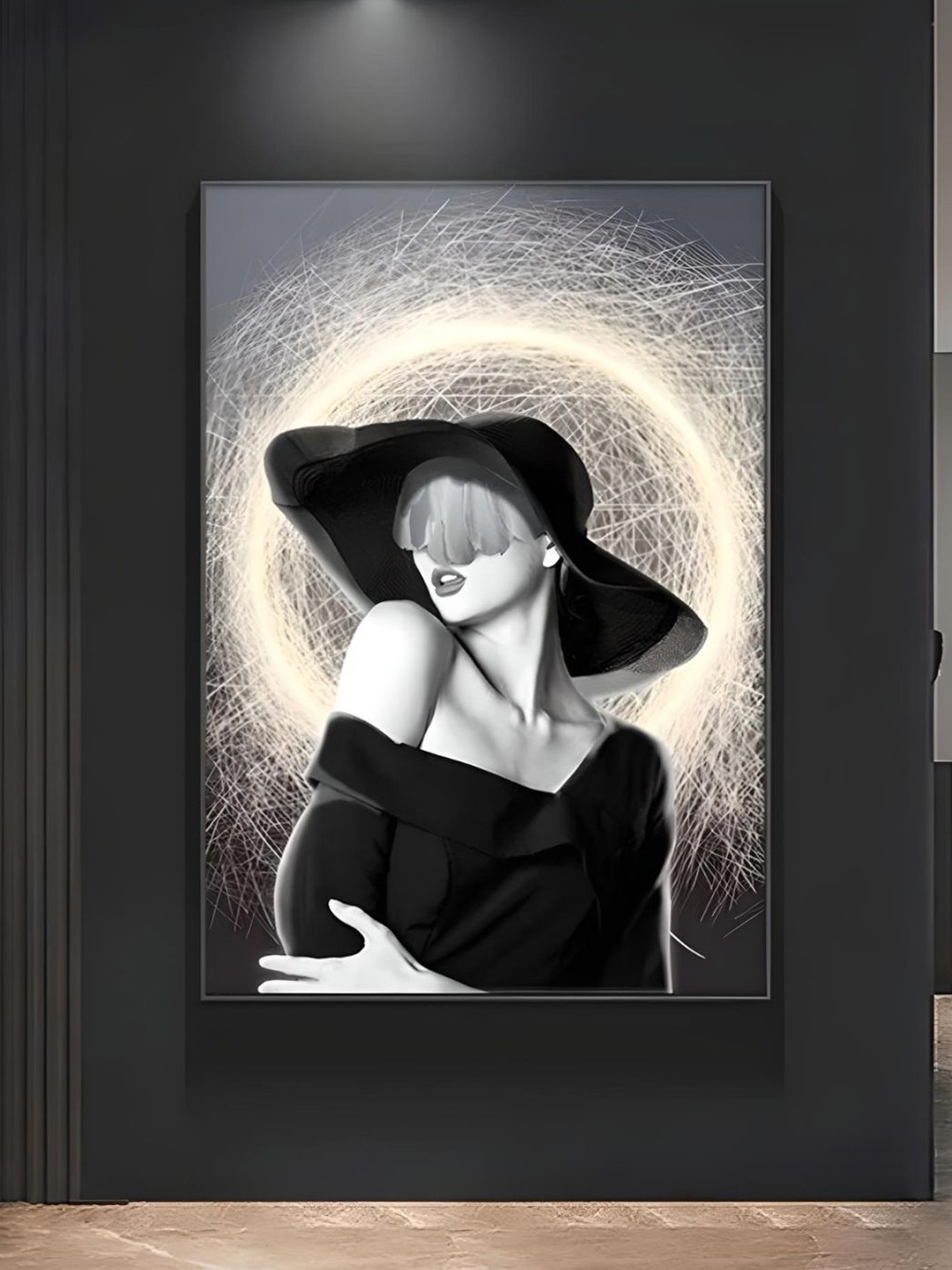 

THE HANDMADE FLAIR Grey & Black Abstract Wooden Paintings Wall Art