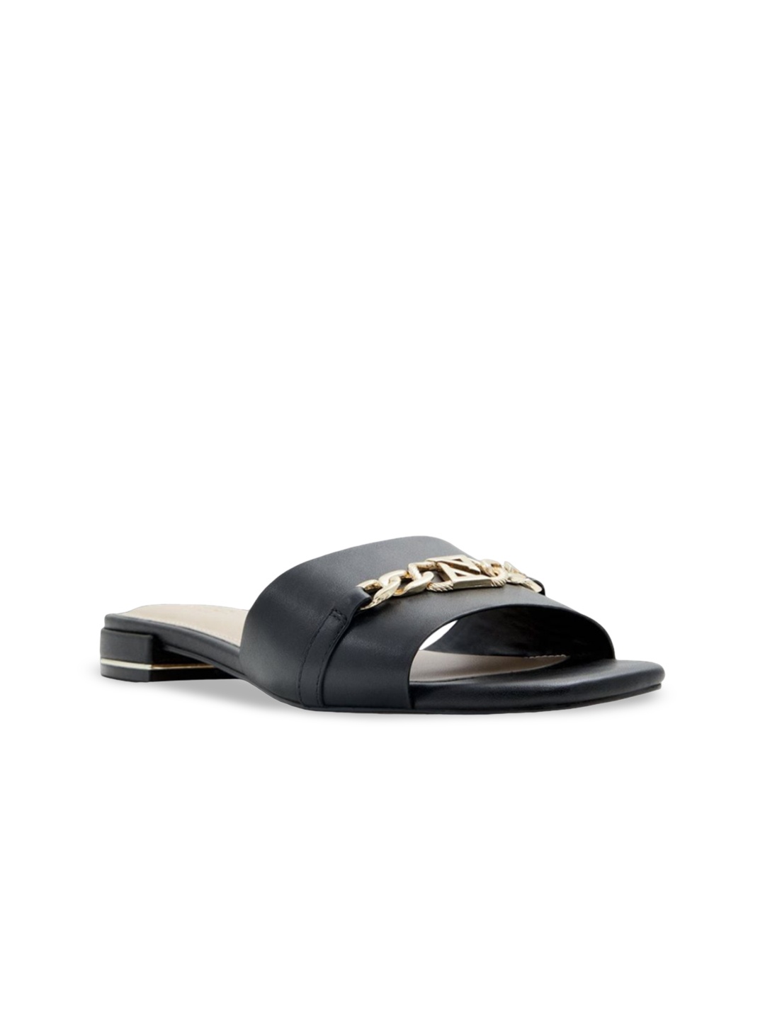 

ALDO Open Back Leather Flatform Heels, Black