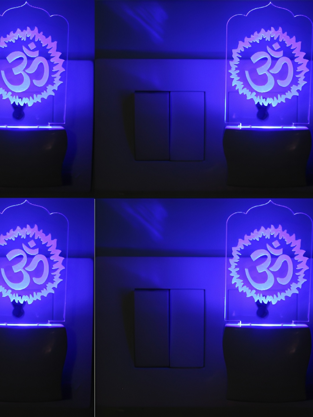 

Afast Blue Red 4 Pieces Om Abstract Acrylic LED Night Wall Lamp