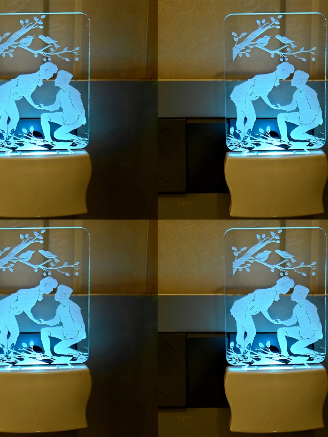 

Afast Blue 4 Pcs Acrylic Rectangle Wall Lamp