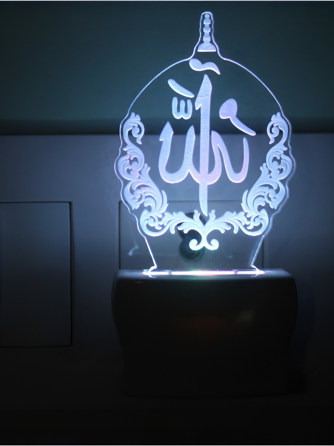 

Afast White & Transparent Religious Printed Acrylic Wall Lamp
