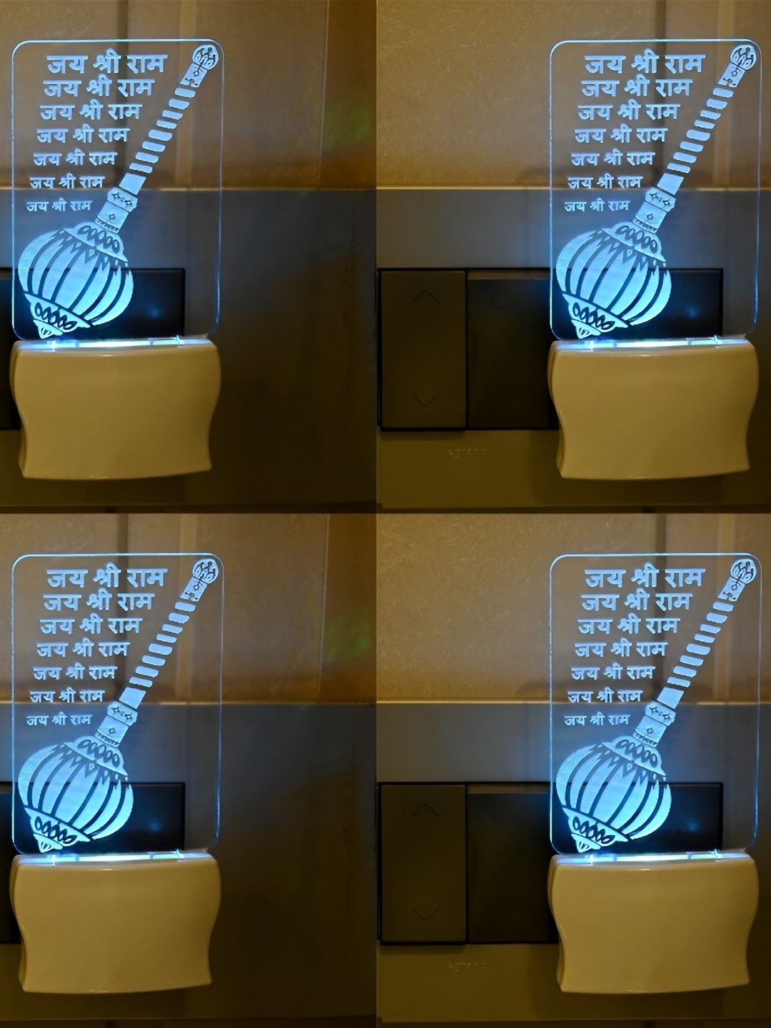 

Afast Transparent & Beige 4 Pcs Printed Acrylic Wall Lamp