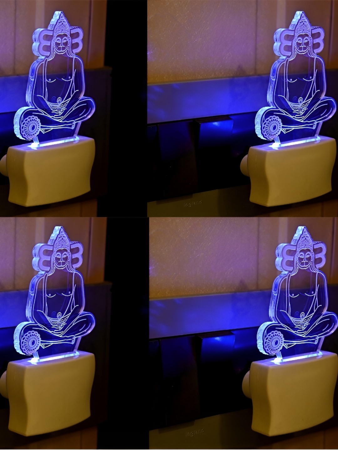 

Afast Blue & Transparent 4 Pieces Abstract Shaped LED Contemporary Night lamps