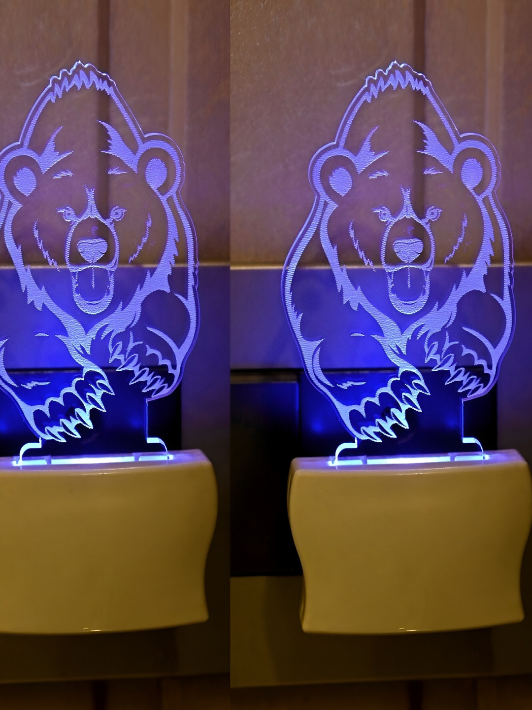 

Afast White & Transparent 2 Pieces 3D Illusion Printed Glass Wall Lamps