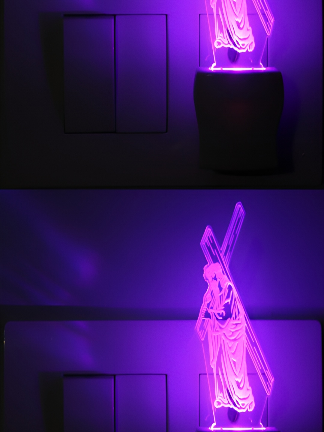 

Afast White & Transparent 2 Pieces Acrylic 3D Illusion LED Plug Night Lamps