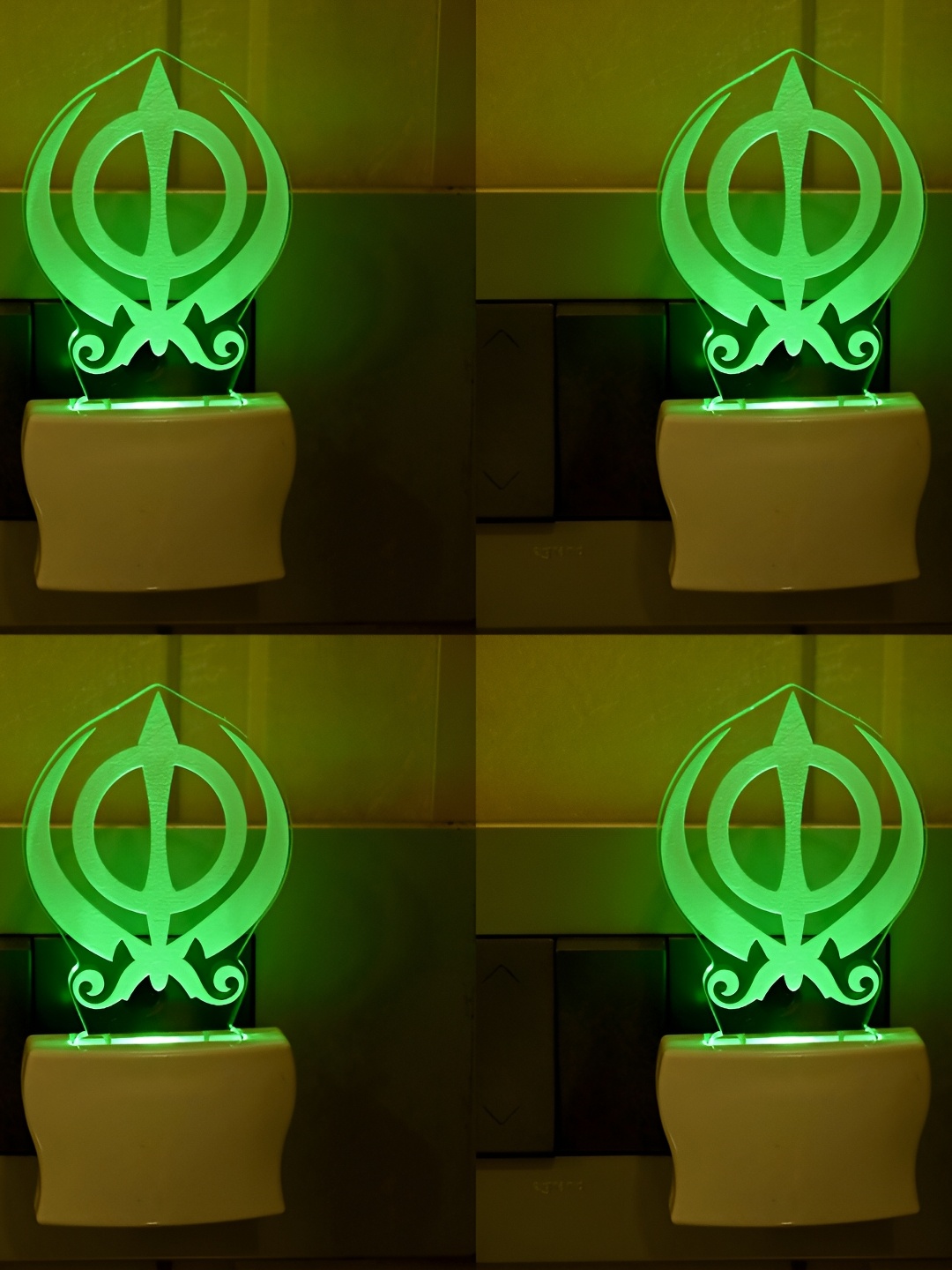 

Afast Transparent & Green 4 Pieces Textured Contemporary Acrylic Wall Lamps