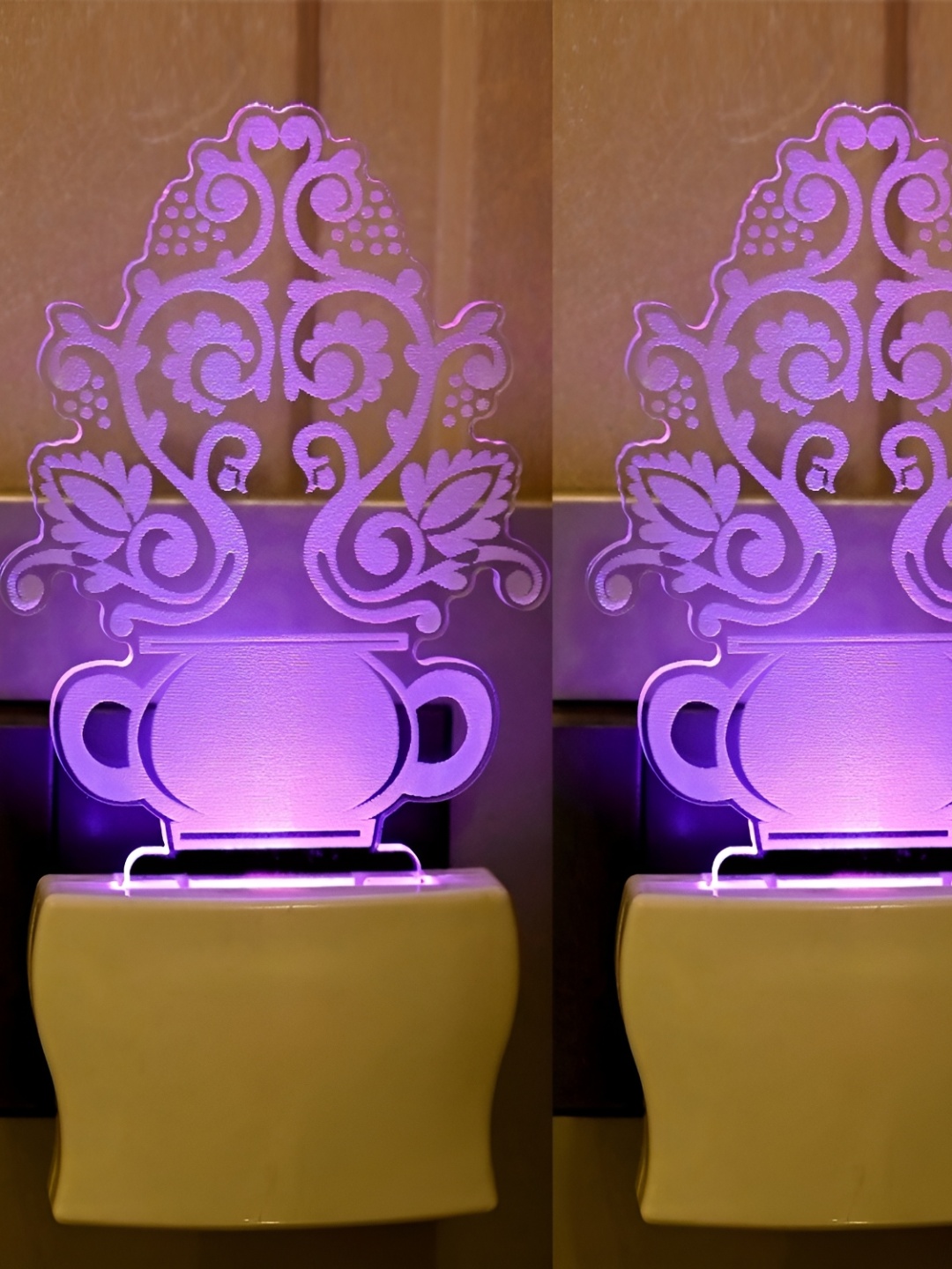 

Afast Purple Green Floral Abstract Acrylic LED Night Wall Lamp