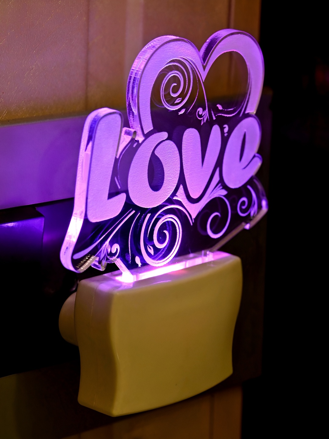

Afast Purple Green Bold Word Of Love Abstract Acrylic LED Night Wall Lamp