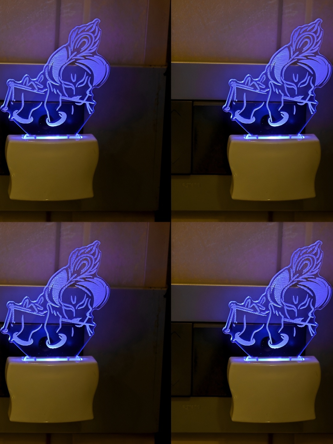 

Afast Transparent & Blue 4 Pieces Acrylic Wall Lamps