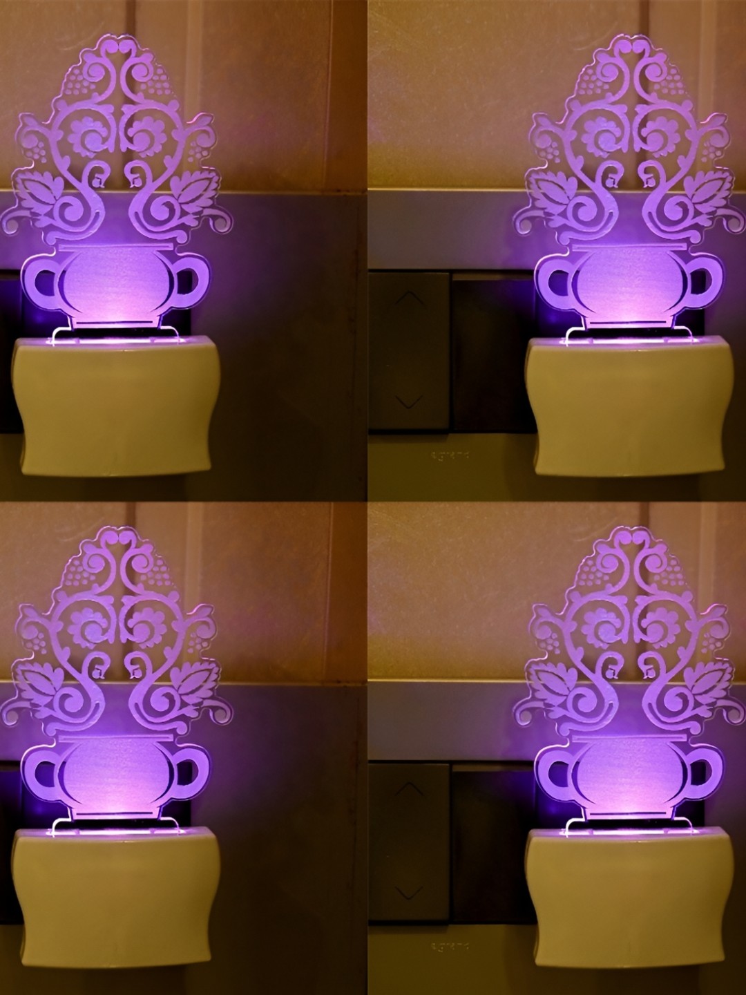 

Afast Transparent 4 Pieces Abstract Shaped Wall Lamps