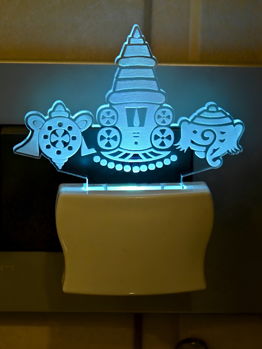 

Afast White Blue Tample Abstract Acrylic LED Night Wall Lamp