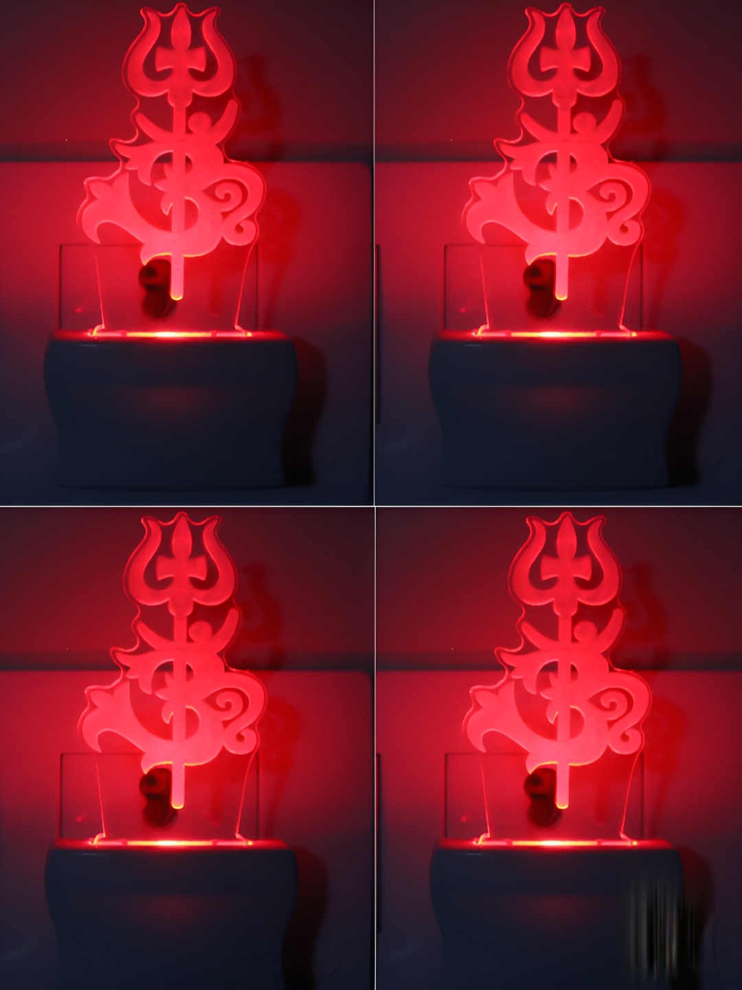 

Afast Blue 4 Pcs Acrylic Wall Lamps, Red