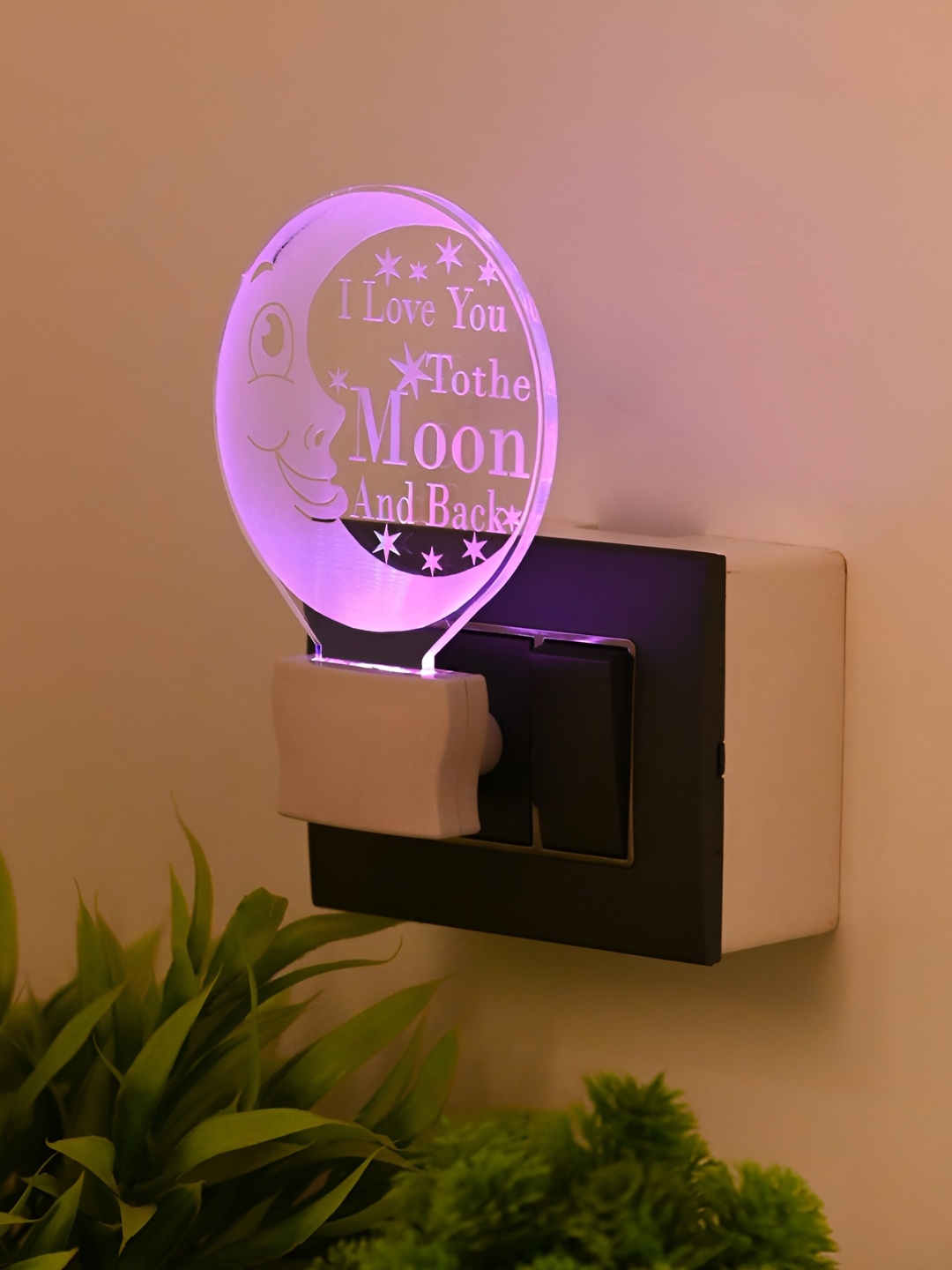 

Afast Purple & White Printed Spherical Shaped Acrylic Night Wall Lamp