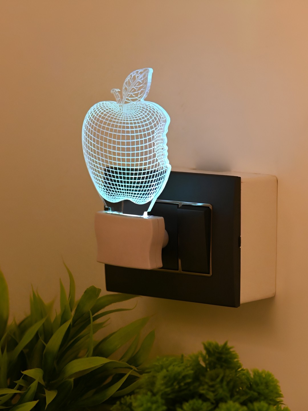 

Afast White & Transparent 3D Illusion Printed Glass Wall Lamp
