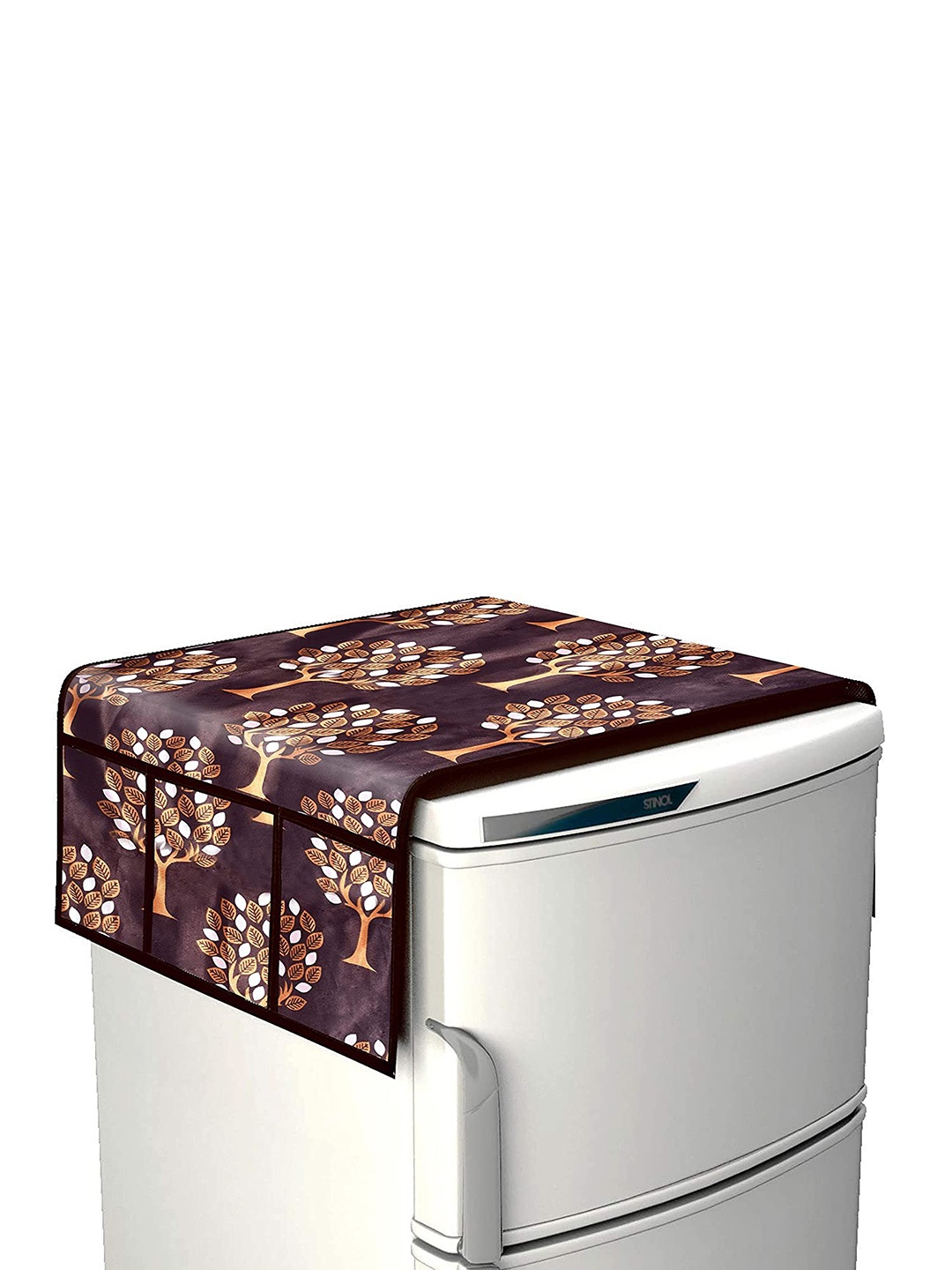 

Dakshya Industries Brown & White Printed Refrigerator Cover