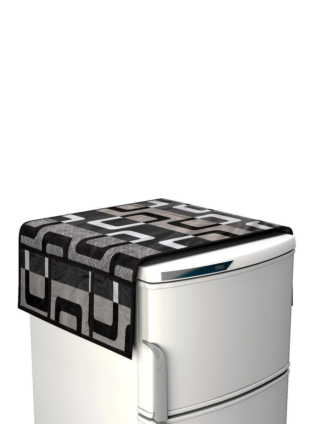 

Dakshya Industries Black & Grey Printed Refrigerator Covers