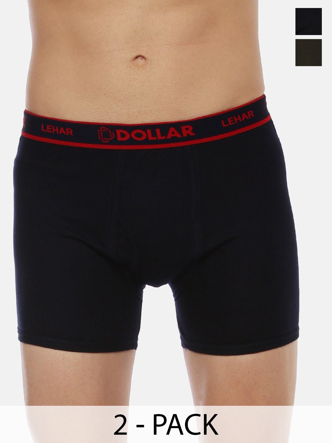 

Dollar Lehar Combed Cotton Men Pack Of 2 Trunks MLHTR-02-PO2-ASST1, Navy blue