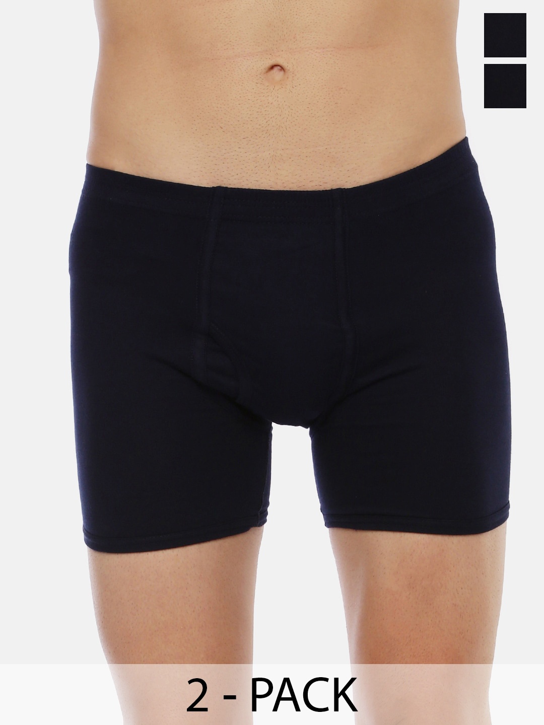 

Dollar Pack Of 2 Lehar Combed Cotton Trunks MLHTR-05-PO2-ASST1, Navy blue