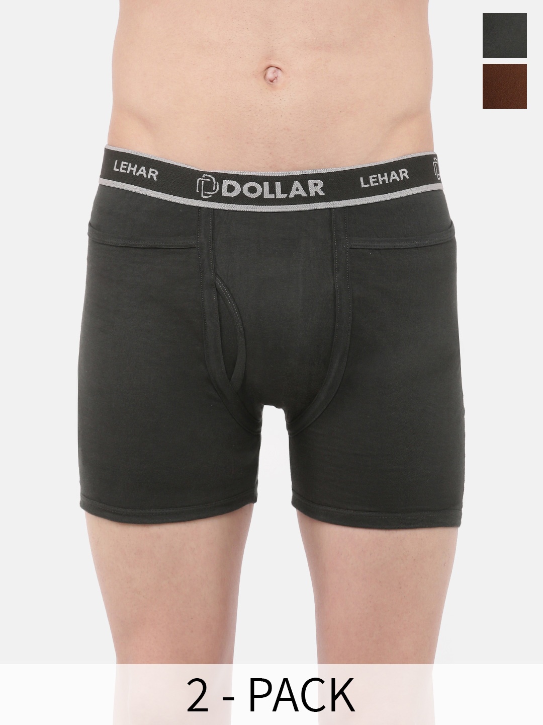 

Dollar Pack Of 2 Lehar Combed Cotton Trunks MLHTR-04-PO2-ASST, Assorted