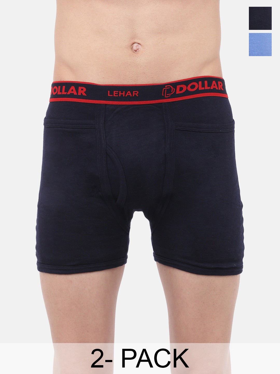 

Dollar Pack Of 2 Lehar Combed Cotton Trunks MLHTR-03-PO2-ASST2, Assorted