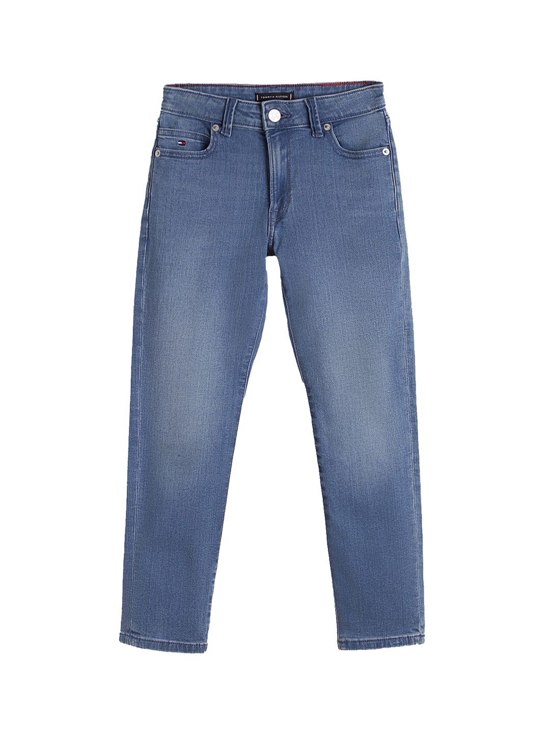 

Tommy Hilfiger Boys Straight Fit Light Fade Stretchable Jeans, Blue