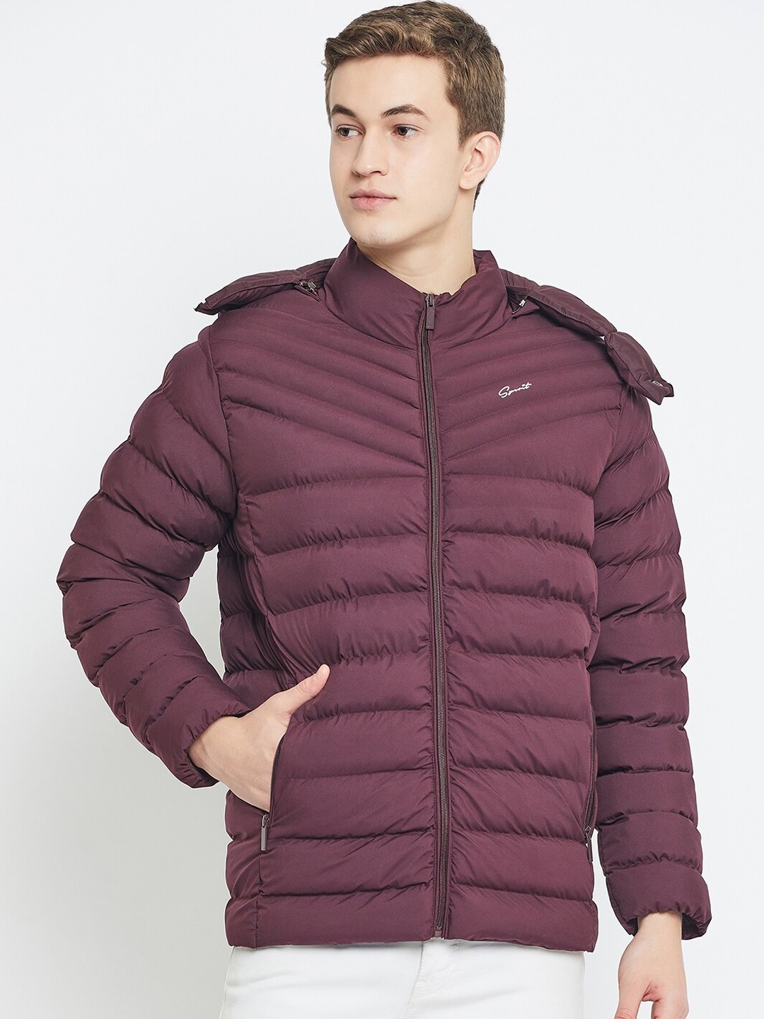 

Spirit Lightweight Hooded Puffer Jacket, Maroon