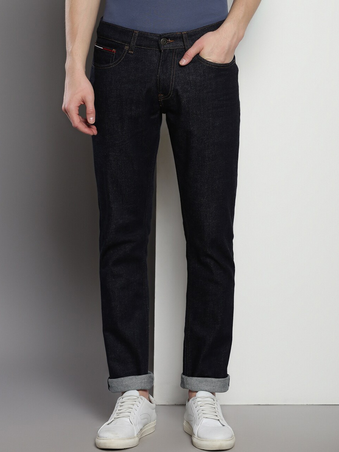 

Tommy Hilfiger Men Slim Fit Clean Look Stretchable Jeans, Blue