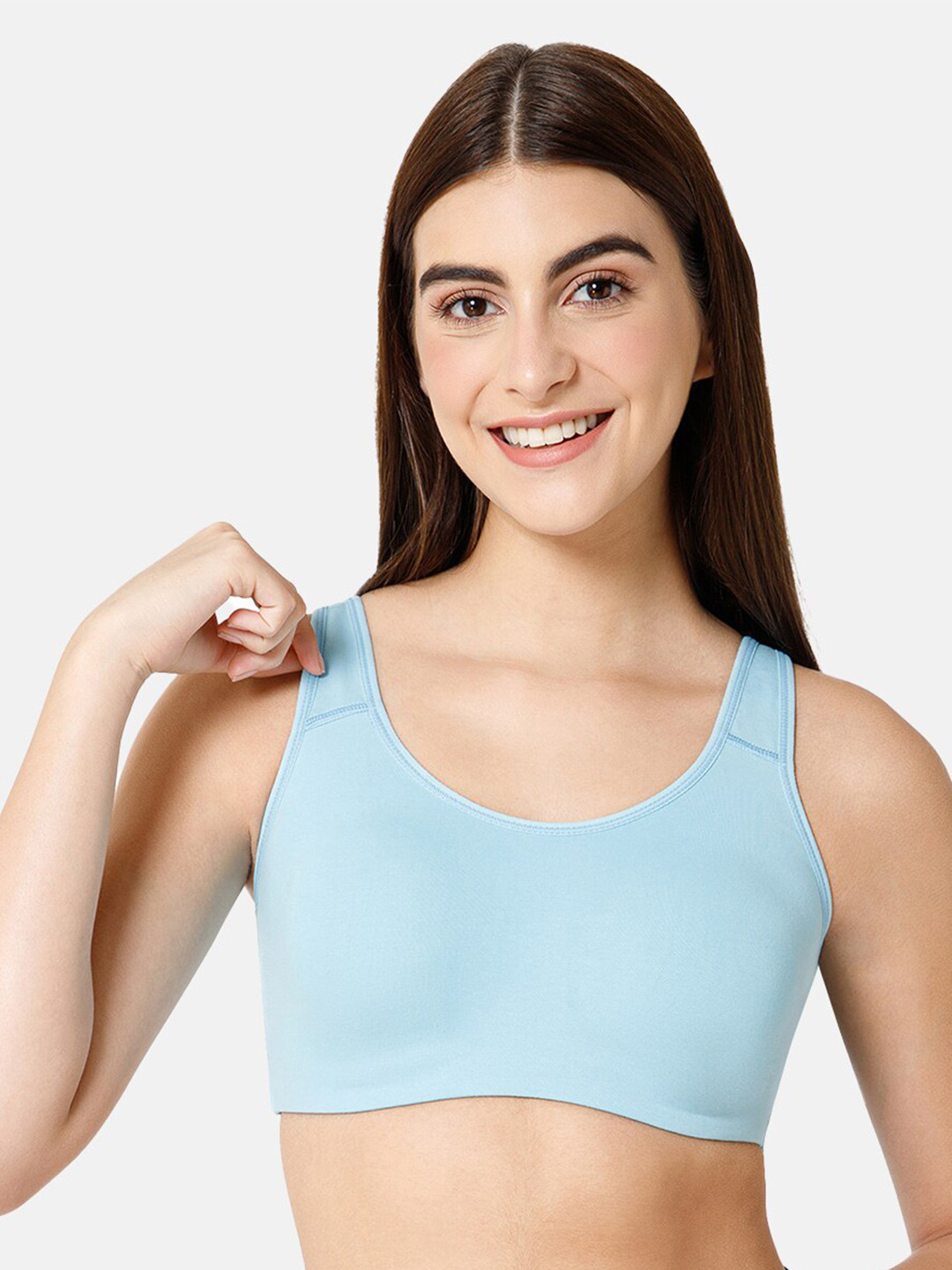 

intimacy LINGERIE Non-Padded Cotton Sports Workout Bra With All Day Comfort, Blue