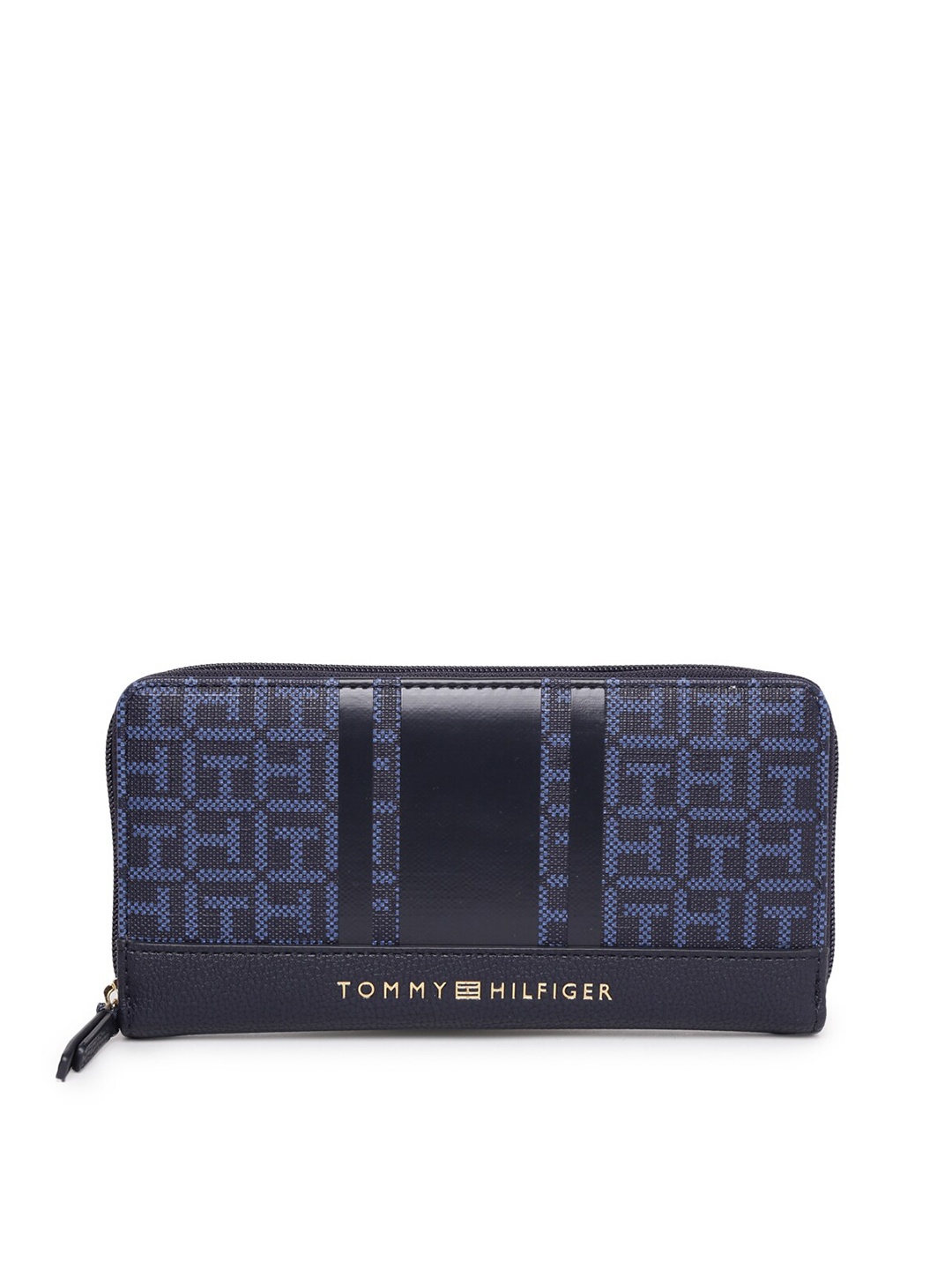 

Tommy Hilfiger Printed PU Zip Around Wallet, Blue
