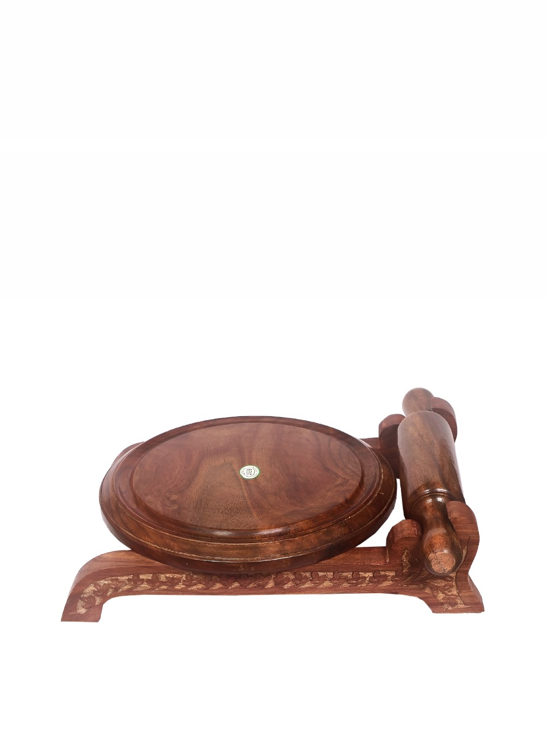 

SANKALAN CREATIONS Brown Wooden Chakla-Belan Rolling Pin Board Figurine Showpiece