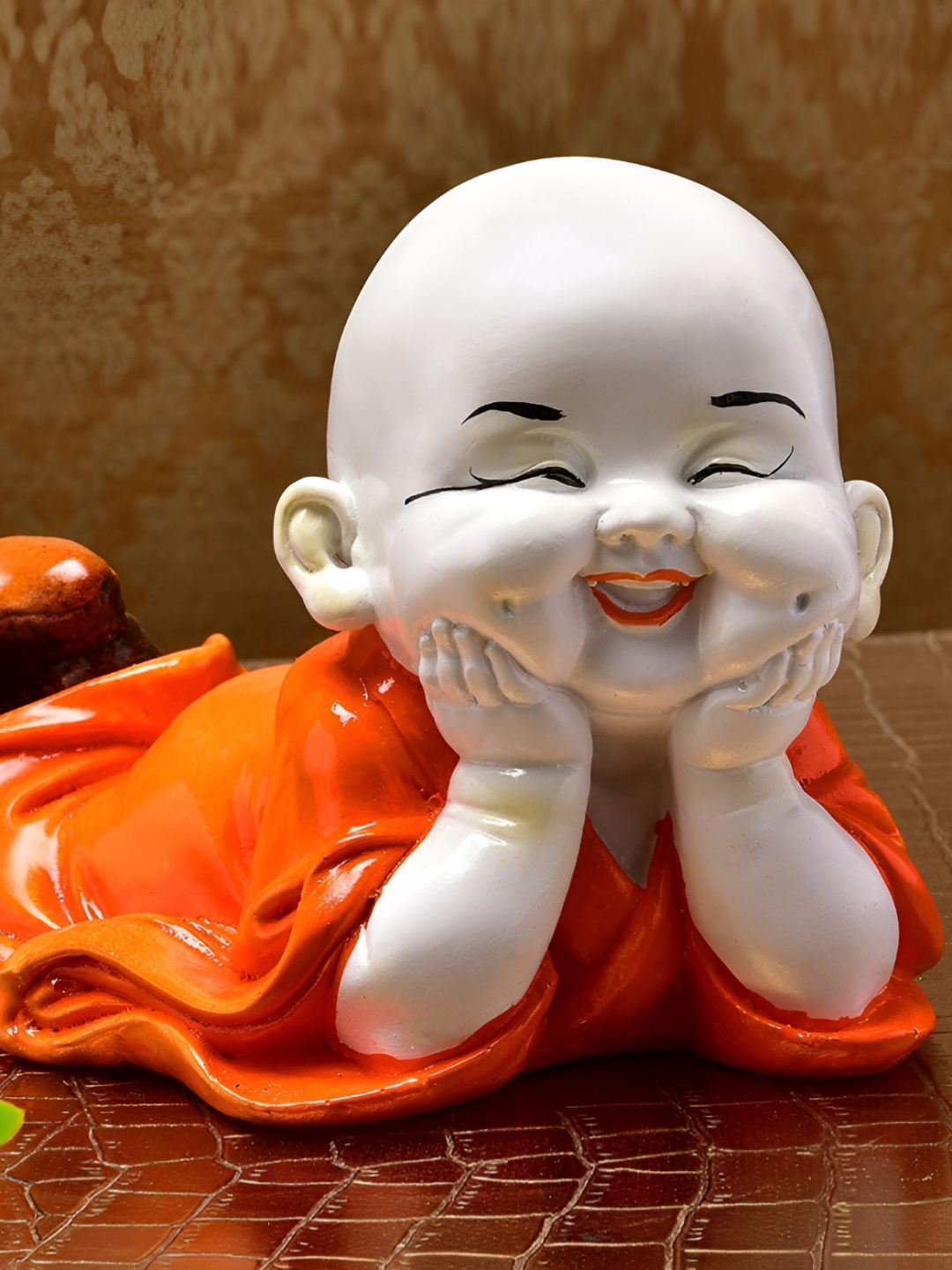 

SANKALAN CREATIONS Orange & White Fengshui Showpiece